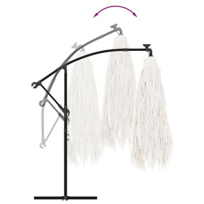 Градински чадър със стоманен прът, бял, 269x269x235 см