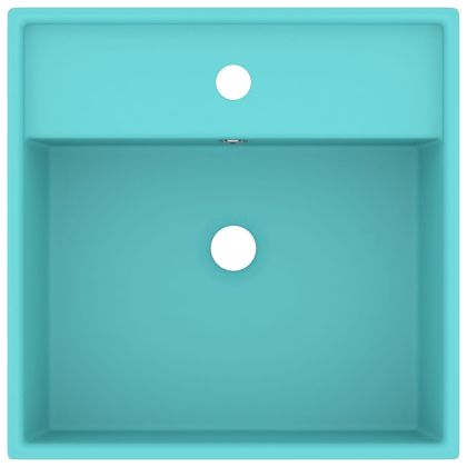 Мивка преливник лукс квадрат светлозелен мат 41x41 см керамика