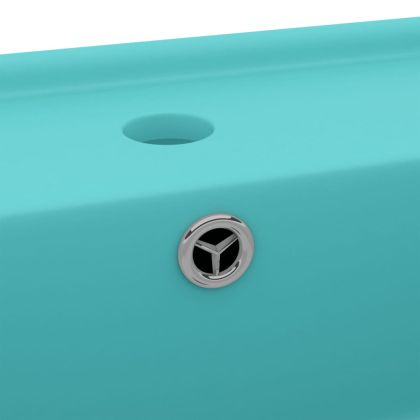 Мивка преливник лукс квадрат светлозелен мат 41x41 см керамика