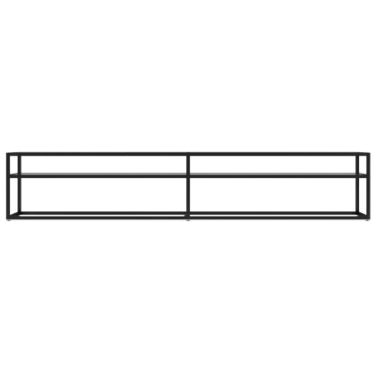 ТВ шкаф, прозрачен, 220x40x40,5 см, закалено стъкло