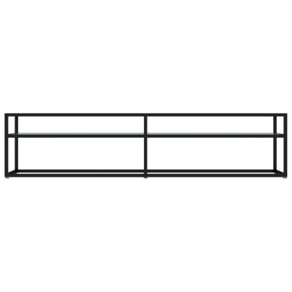 ТВ шкаф, бял мрамор, 180x40x40,5 см, закалено стъкло