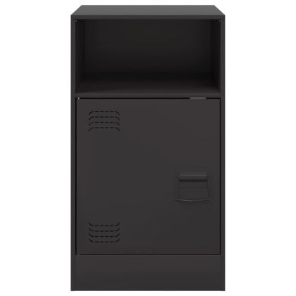 Нощно шкафче, черно, 34,5x39x62 см, стомана