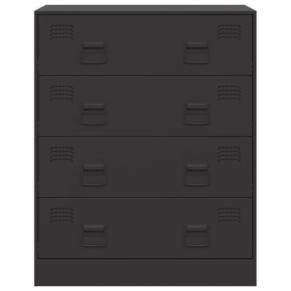 Бюфет, черен, 67x39x83 см, стомана