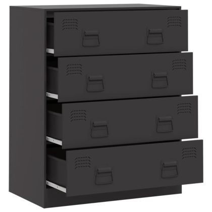 Бюфет, черен, 67x39x83 см, стомана