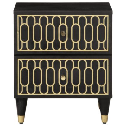 Нощни шкафчета, 2 бр, 40x33x46 см, манго масив