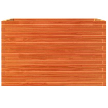 Градинска кашпа, восъчнокафяв, 110x60x68,5см борово дърво масив