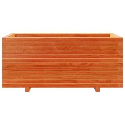 Градинска кашпа, восъчнокафяв, 110x60x49,5см борово дърво масив