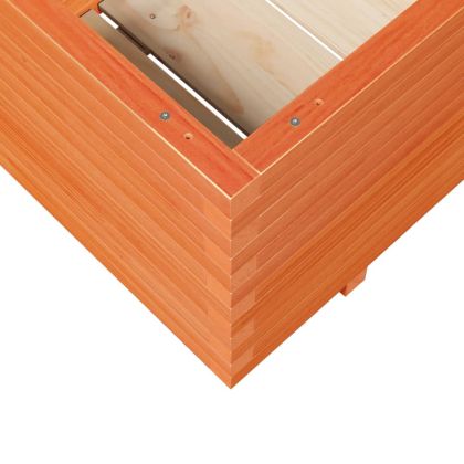 Градинска кашпа, восъчнокафяв, 110x60x49,5см борово дърво масив