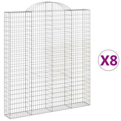 Габионни кошници арка 8 бр 200x30x220/240 см поцинковано желязо