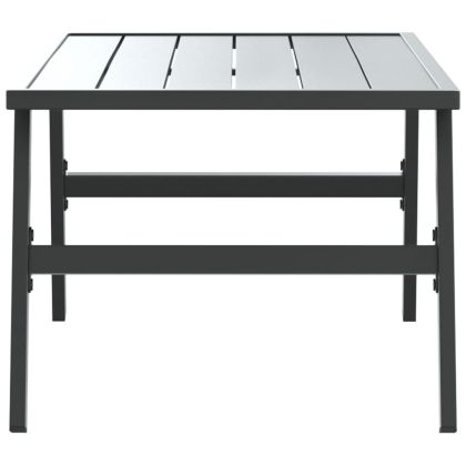 Градинска кафе маса черна 90x45x35 см прахово боядисана стомана
