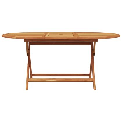 Градински трапезен комплект, 7 части, кремавобял, плат и масив