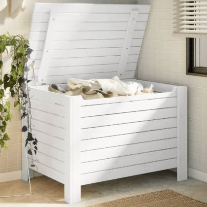Сандък за съхранение с капак RANA, бял, 100x49x54 см, бор масив