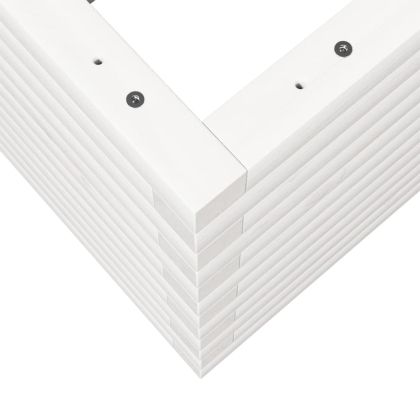 Градински сандък, бял, 80x80x46 см, борово дърво масив