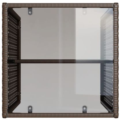 Градински комплект с възглавници, 4 части, кафяв, полиратан