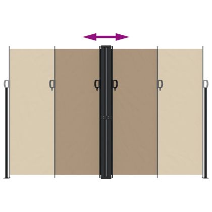 Прибираща се странична тента, таупе, 220x1200 см