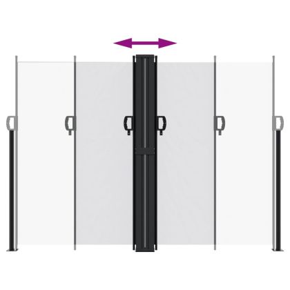 Прибираща се странична тента, бяла, 180x1200 см