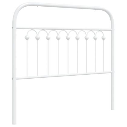 Метална резервна табла за легло, бяла, 100 см