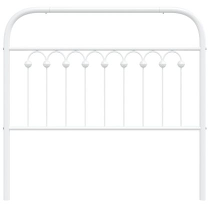 Метална резервна табла за легло, бяла, 100 см