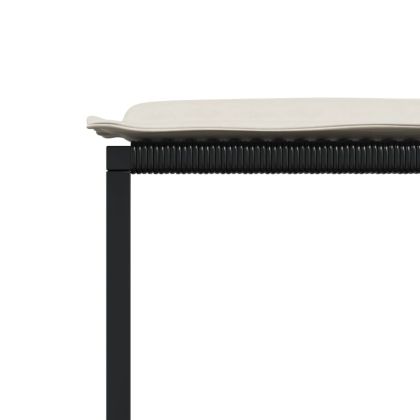 Градински трапезен комплект възглавници 9 части черен полиратан