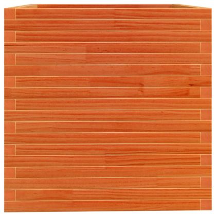 Градинска кашпа, восъчнокафява, 70x70x72,5см борово дърво масив