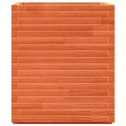 Градинска кашпа, восъчнокафява, 60x60x72 см, борово дърво масив