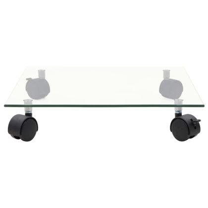 Стойки за саксии с колела 2 бр закалено стъкло 35x35 см квадрат