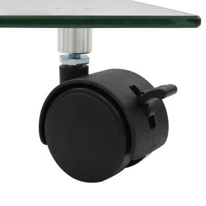 Стойки за саксии с колела 2 бр закалено стъкло 35x35 см квадрат