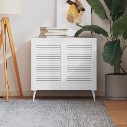 Врати за шкафове решетен дизайн 2 бр бял 61,5x39,4 см бор масив