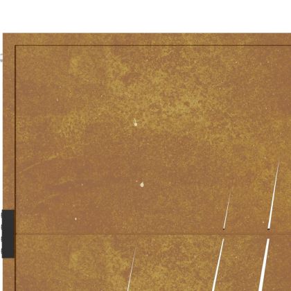 Градинска порта 100x125 см, дизайн с кортенова стомана и трева