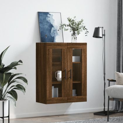 Стенен шкаф кафяв дъб 69,5x34x90 см
