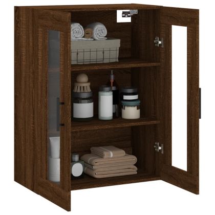 Стенен шкаф кафяв дъб 69,5x34x90 см