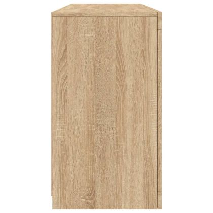 Сайдборд с LED светлини, сонома дъб, 142,5x37x67 см