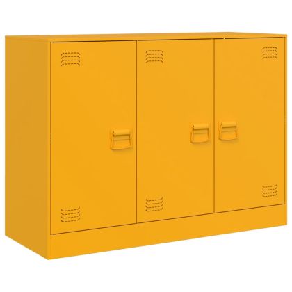 Бюфет, горчица жълто, 99x39x73 см, стомана