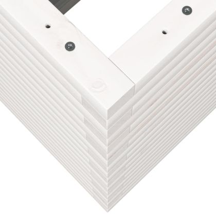 Градински сандък, бял, 90x40x68,5 см, масивна борова дървесина