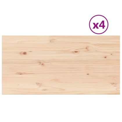 Плотове за маси, 4 бр, 100x50x2,5 см, правоъгълни, бор масив