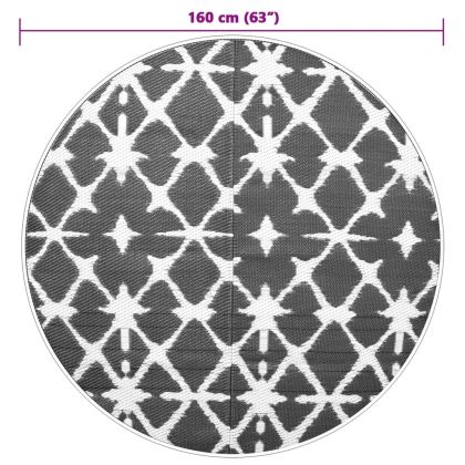 Килим за открито, ARAKIL син и бял, Ø160 см, PP
