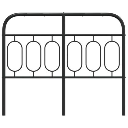 Метална резервна табла за легло, черна, 120 см