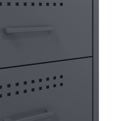 Нощни шкафчета, 2 бр, антрацит, 36x39x68 см, стомана