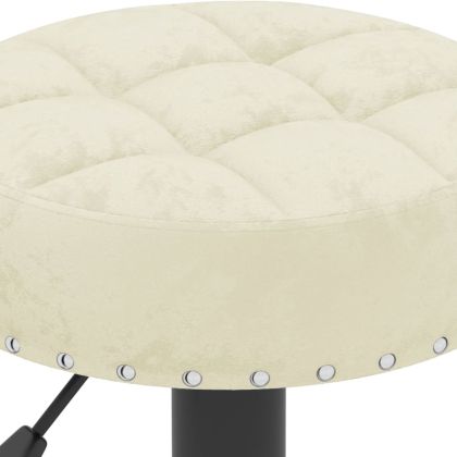 Бар табуретки, 2 бр, кремави, кадифе