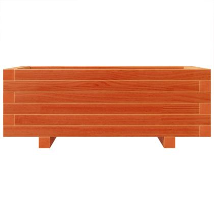 Градинска кашпа, восъчнокафява, 70x40x26,5 см, бор масив