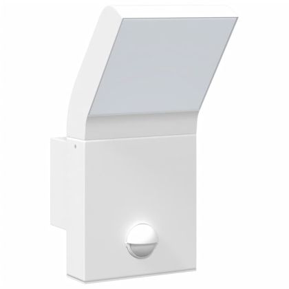 Външни LED стенни лампи със сензори, 2 бр, бял, лят алуминий