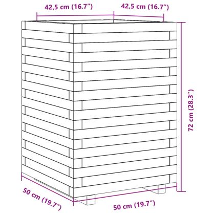 Градинска кашпа 50x50x72 см импрегниран бор