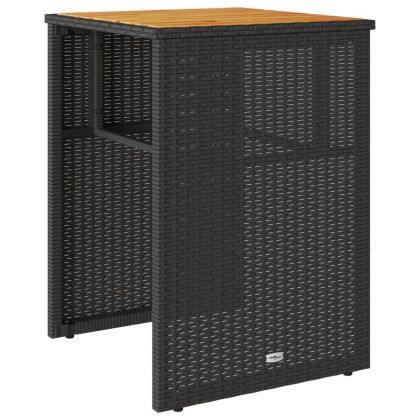 Бистро комплект с възглавници 3 части черен полиратан