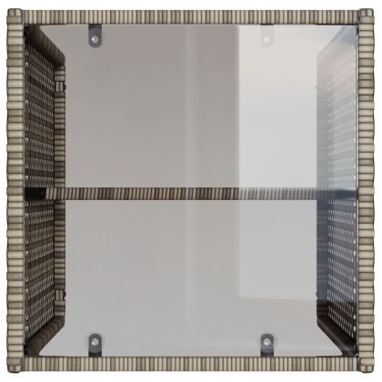 Градински диван с възглавници от 4 части сив полиратан