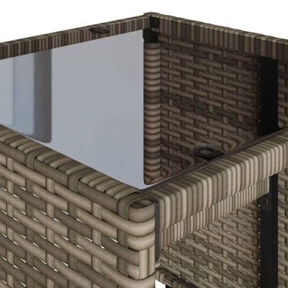 Градински диван с възглавници от 4 части сив полиратан