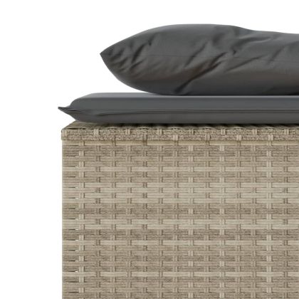 Градински трапезен комплект 3 части с възглавници светлосив