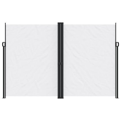 Прибираща се странична тента, бяла, 220x1200 см