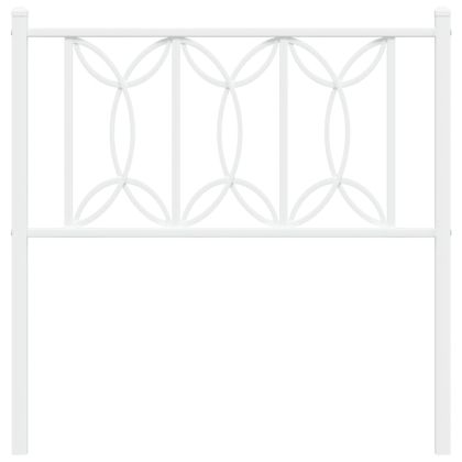 Метална резервна табла за легло, бяла, 75 см