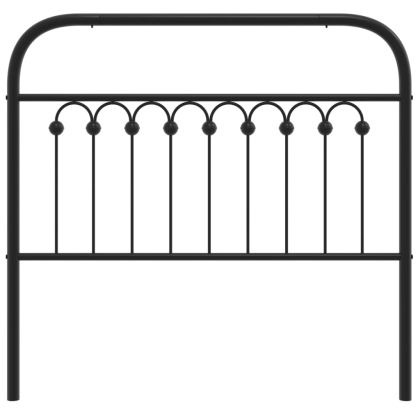 Метална резервна табла за легло, черна, 100 см