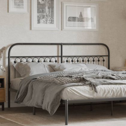Метална резервна табла за легло, черна, 180 см